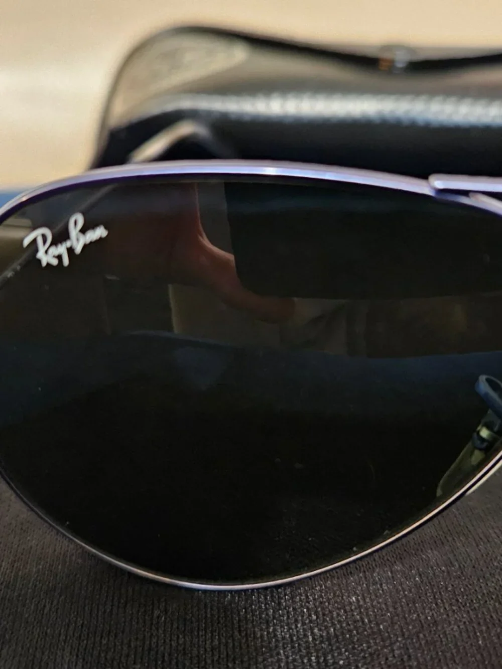 Ray-Ban 3025B BLUE Frame Aviator Sunglasses w/Case-RARE- {#811-6}